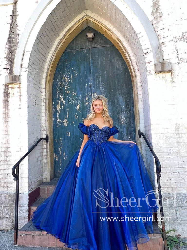 blue princess ball gowns