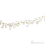 Scattered Pearls Silver Headband with Petals,Earrings,Wrist Flower Corsage ACC1102-SheerGirl