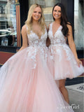 See Through Lace Appliqued Homecoming Dresses V Neck Short Hoco Dress ARD1556-SheerGirl