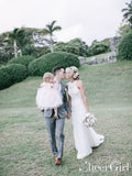 Sexy Appliqued Beach Wedding Dress with Racerback Ivory Illusion Neckline Wedding Gown AWD1689-SheerGirl