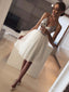 Sexy V Neck Silver Homecoming Dresses Spaghetti Strap Ivory Homecoming Dress ARD1737