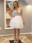 Shiny Beaded Ivory Homecoming Dresses with Spaghetti Strap ARD1810