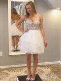 Shiny Beaded Ivory Homecoming Dresses with Spaghetti Strap ARD1810-SheerGirl