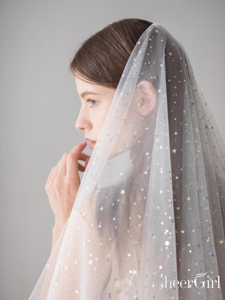 Veaul Sparkly Gold Glitter Wedding Veils 2019