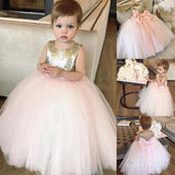 Shiny Gold Sequin Top Blush Pink Cute Flower Girl Dresses ARD1306-SheerGirl