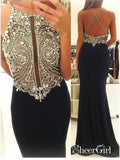 Shiny Rhinestone Beaded Halter Mermaid Prom Dresses APD1920-SheerGirl