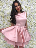 Short A Line Pink Homecoming Dresses Layered Sweet 16 Dress for Teens APD3360-SheerGirl