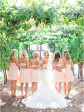 Short Blush Pink Bridesmaid Dresses Strapless Cheap Bridesmaid Dress ARD1382-SheerGirl