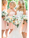 Short Blush Pink Bridesmaid Dresses Strapless Cheap Bridesmaid Dress ARD1382-SheerGirl