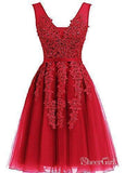 Short Dusty Rose Homecoming Dresses Lace Appliqued Princess Hoco Dress ARD1411-SheerGirl