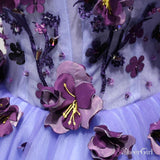 Short Lavender Homecoming Dresses Flower Applique Knee Length Prom Dress ARD1520-SheerGirl