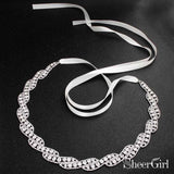 Silver Crystal Bridal Sashes ACC1148-SheerGirl