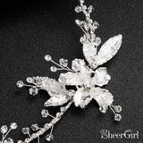 Silver Leaf Bridal Headband with Crystals ACC1162-SheerGirl