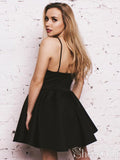 Simple A-line Homecoming Dresses Cheap Black Short Evening Dress ARD2399-SheerGirl