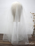 Simple Champagne Short Wedding Veils Blusher Veil ACC1083-SheerGirl