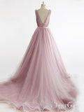 Simple Dusty Rose Cheap Prom Dresses Organza Sweet 15 Quinceanera Dresses APD3460-SheerGirl