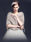 Simple Ivory Faux Fur Bridal Wraps Wedding Wrap WJ0003-SheerGirl