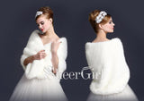 Simple Ivory Faux Fur Bridal Wraps Wedding Wrap WJ0003-SheerGirl