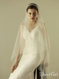 Simple Knee Length Ivory Tulle Juliet Cap Veils ACC1056-SheerGirl