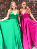 Simple Long Prom Dresses with Pockets Spaghetti Strap Prom Dress ARD2163-SheerGirl