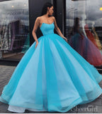 Simple Strapless Ball Gown Prom Dresses Cheap Quinceanera Dress ARD2140-SheerGirl