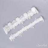 Simple White Lace Wedding Garter Set Stretchy Bridal Garters ACC1013-SheerGirl