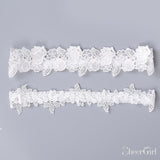 Simple White Lace Wedding Garter Set Stretchy Bridal Garters ACC1013-SheerGirl