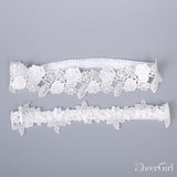 Simple White Lace Wedding Garter Set Stretchy Bridal Garters ACC1013-SheerGirl