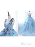 Sky Blue Homecoming Dresses Butterfly Applique Short Homecoming Dress ARD1330-SheerGirl