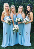 Sky Blue Mismatched Bridesmaid Dresses Long Cheap Wedding Party Dresses ARD1137-SheerGirl