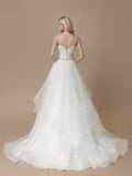 Spaghetti Strap Beaded Wedding Dresses Multilayered Wedding Princess Ballgown AWD1004-SheerGirl