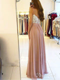 Spaghetti Strap Dusty Rose Prom Dresses with Slit Cheap Lace Bodice Bridesmaid Dress APD3325-SheerGirl