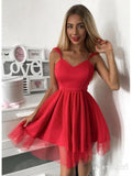 Spaghetti Strap Red Short Prom Dress Mini Chic Homecoming Dress ARD1850-SheerGirl