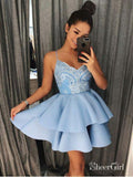 Spaghetti Strap Shiny Mini Homecoming Dresses Chic Summer Hoco Dress ARD1544-SheerGirl