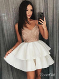 Spaghetti Strap Shiny Mini Homecoming Dresses Chic Summer Hoco Dress ARD1544-SheerGirl