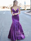 Spaghetti Straps Deep V Neckline Mermaid Sparkly Prom Dress with Ruffle Bottom ARD2637