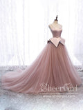 Spaghetti Straps Sweetheart Neckline Tulle Ball Gown with Corset Back Long Prom Dress ARD2644-SheerGirl