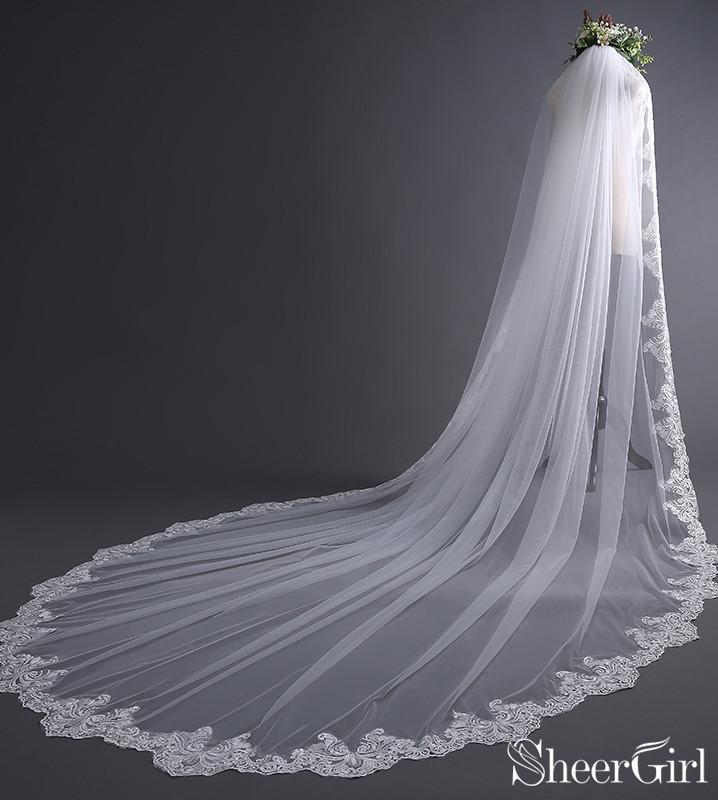 Spanish Veil Mantilla Wedding Veil Cathedral Bride Veil Wide Lace Veil Flower Veil TSDZ026