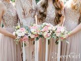 Sparkly Chiffon Rose Gold A Line Bridesmaid Dresses ARD2507-SheerGirl