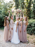 Sparkly Chiffon Rose Gold A Line Bridesmaid Dresses ARD2507-SheerGirl