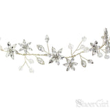 Sparkly Crystal Petals Silver Bridal Headband ACC1112-SheerGirl