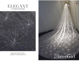 Sparkly Firework Printed Ivory Tulle Bridal Veils Cathedral Train ACC1041-SheerGirl