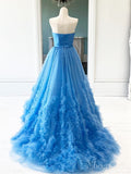 Strapless Blue Junior Prom Dresses Ruffled Skirt Cheap Sweet 16 Dress ARD2089-SheerGirl