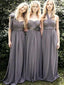 Strapless Long Chiffon Sweetheart Grey Mismatched Bridesmaid Dresses ARD1184