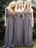 Strapless Long Chiffon Sweetheart Grey Mismatched Bridesmaid Dresses ARD1184-SheerGirl