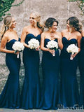 Strapless Mermaid Bridesmaid Dresses Prussian Formal Dress ARD2346-SheerGirl