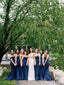 Strapless Mermaid Bridesmaid Dresses Prussian Formal Dress ARD2346