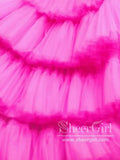 Strapless Ruffle Tulle Tiered Simple Prom Dress Homecoming Dress ARD2619-SheerGirl