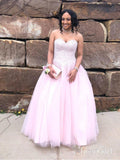 Strapless Sweetheart Beaded Pink Quinceanera Ball Gowns Plus Size Prom Dress APD3424-SheerGirl