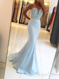 Strapless Sweetheart Neck Beaded Bodice Mermaid Prom Dresses APD2841-SheerGirl